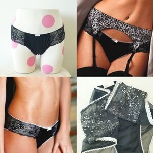 Victoria's Secret Vintage Sexy little Things Rhinestone Crystal Keyhole PantyNWT